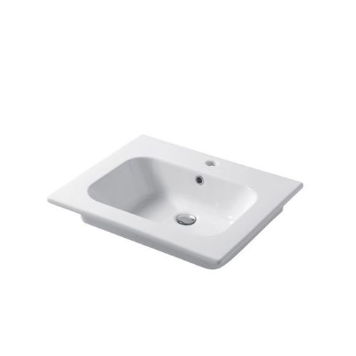 Встраиваемая раковина - QUBO : QS06151101 - Disegno Ceramica - из керамики / прямоугольная / современная
