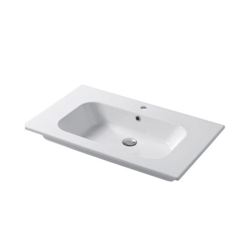 Встраиваемая раковина - QUBO : QS08146101 - Disegno Ceramica - из керамики / прямоугольная / современная