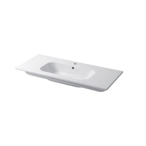 Встраиваемая раковина - QUBO : QS12151101 - Disegno Ceramica - из керамики / со встроенной столешницей / прямоугольная