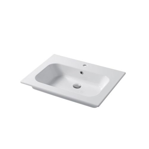 Встраиваемая раковина - QUBO : QS07151101 - Disegno Ceramica - из керамики / квадратная / современная