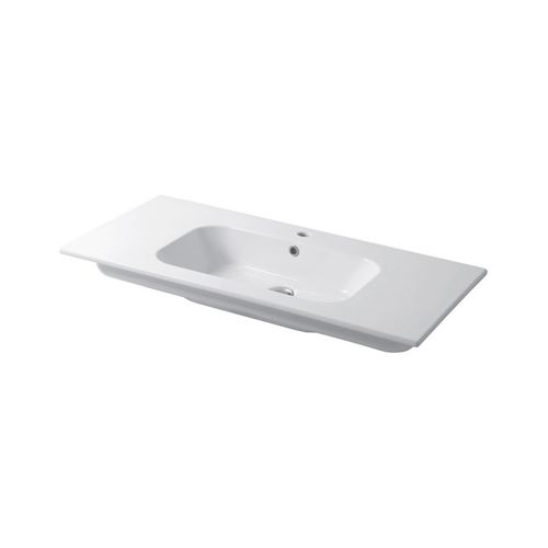 Встраиваемая раковина - QUBO : QS09651101 - Disegno Ceramica - из керамики / прямоугольная / современная