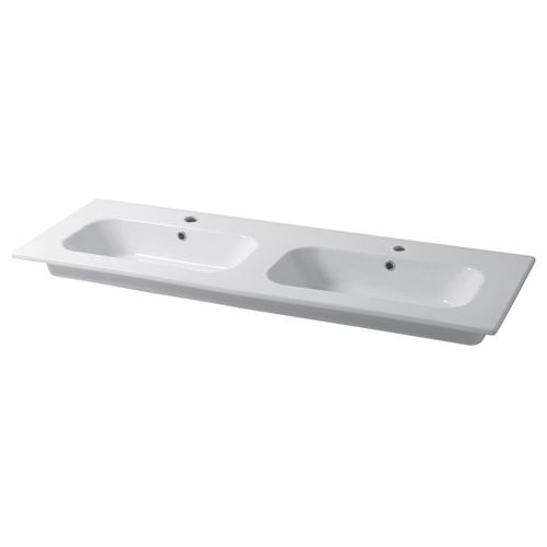 Встраиваемая раковина - QUBO : QS14d46101 - Disegno Ceramica - из керамики / двойная / прямоугольная