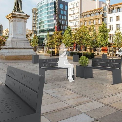 Современная общественная скамейка - KUBE. - PROCITY - из гальванизированной стали / из стали / из цинка