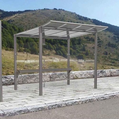 Крытая автобусная остановка из стекла - MODULO - PROCITY - из стали / из алюминия / крыша из поликарбоната