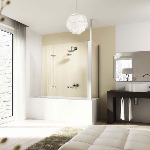 Складная перегородка для ванны - DESIGN ELEGANCE - Hüppe - без рамы