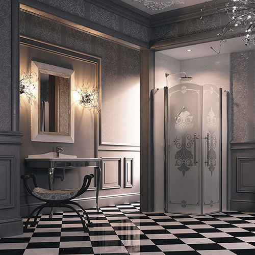 Створчатая перегородка для душа - DESIGN VICTORIAN - Hüppe - угловая / с частичной рамой