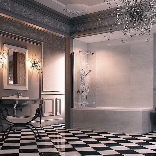 Неподвижная перегородка для ванны - DESIGN VICTORIAN - Hüppe - без рамы