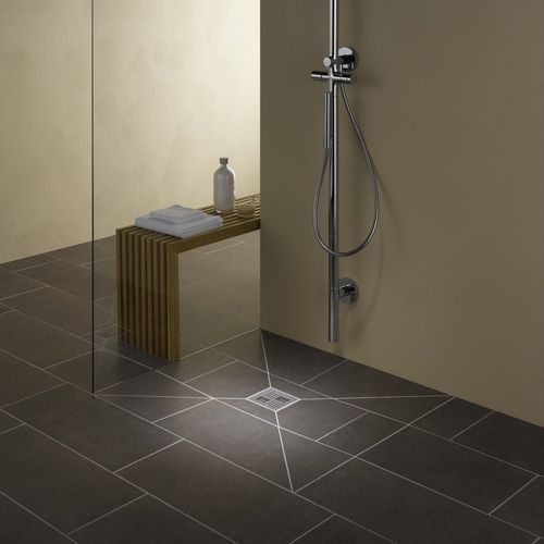 Квадратный душевой поддон - PORESTA® BF 95 - Poresta systems - для облицовки кафелем / на уровне пола / ультратонкий