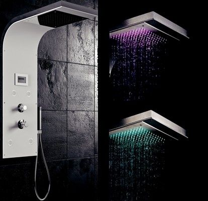 Термостатическая душевая стойка - LOFT & BATH - KRAMER - из нержавеющей стали / настенная / современная