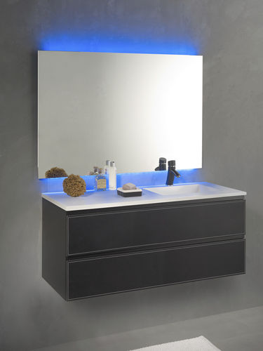 Подвесная тумба под умывальник - LOFT & BATH 120 CM - KRAMER - из дерева / современная / с зеркалом