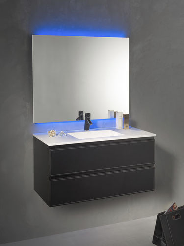 Подвесная тумба под умывальник - LOFT & BATH 100 CM - KRAMER - из дерева / современная / с зеркалом