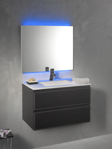 Подвесная тумба под умывальник - LOFT & BATH -  80 CM - KRAMER - из дерева / современная / с зеркалом