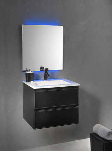 Подвесная тумба под умывальник - LOFT & BATH - 60 CM - KRAMER - из дерева / современная / с зеркалом