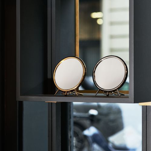 Настольное зеркало - PENDULETTE  - Miroir Brot - классическое / круглое / из металла