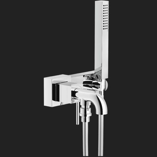 Однорычажный смеситель для ванной - CUBE: CB00510CR - Nobili Rubinetterie - для душа / настенный / из латуни