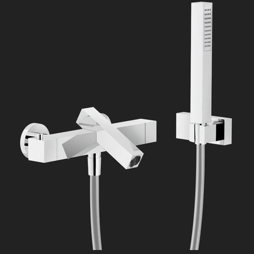Однорычажный смеситель для ванной - TOWER: TW00010CR - Nobili Rubinetterie - настенный / из хромированной латуни / для ванной комнаты