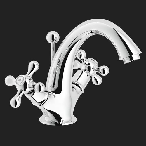Двухрычажный смеситель для раковины - GRAZIA: GRC5118/6CR - Nobili Rubinetterie - настольный / из латуни / из нержавеющей стали