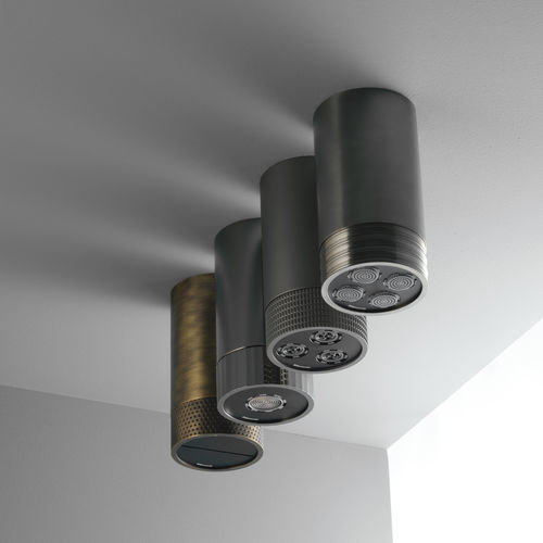 Потолочная лейка для душа - PR5575TB01BLX+PR55PA003BLX+PR55PB101F40 - Ritmonio Rubinetterie Srl - круглая / дождь / для профессионального использования