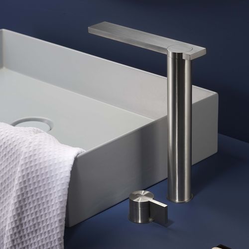 Однорычажный смеситель для раковины - PR50AD201INOX - Ritmonio Rubinetterie Srl - настольный / из нержавеющей стали / для ванной комнаты