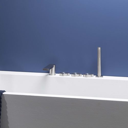 Двухрычажный смеситель для ванной - PR50EJ201INOX - Ritmonio Rubinetterie Srl - настольный / из нержавеющей стали / для ванной комнаты