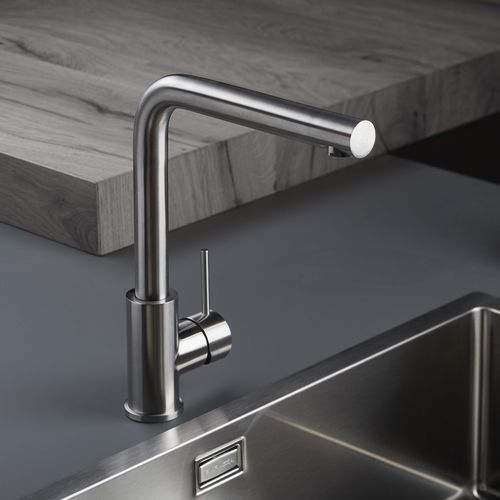 Настольный однорычажный смеситель - E0CU270INOX - Ritmonio Rubinetterie Srl - из нержавеющей стали / для кухни / 1 отверстие