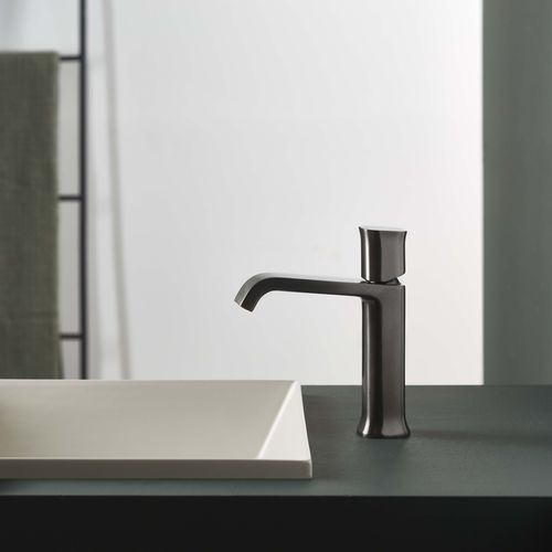 Однорычажный смеситель для раковины - PR35AU201BLX+PR35MA001BLX - Ritmonio Rubinetterie Srl - настольный / из матированной латуни / для интерьера