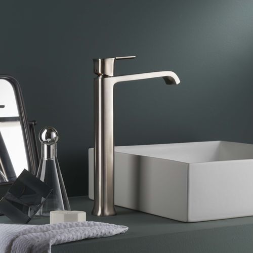 Однорычажный смеситель для раковины - PR35AV201IX+PR35MA101IX - Ritmonio Rubinetterie Srl - настольный / из матированной латуни / для интерьера
