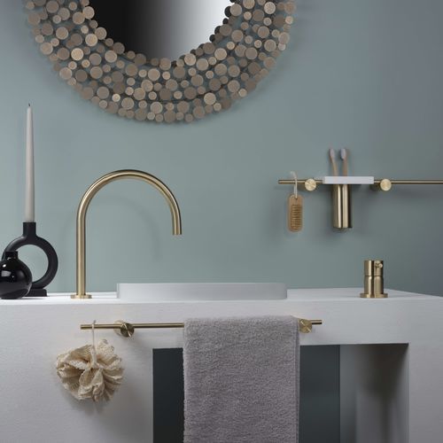 Однорычажный смеситель для раковины - E0BA0125H1INOX - Ritmonio Rubinetterie Srl - настольный / из матового алюминия / для ванной комнаты