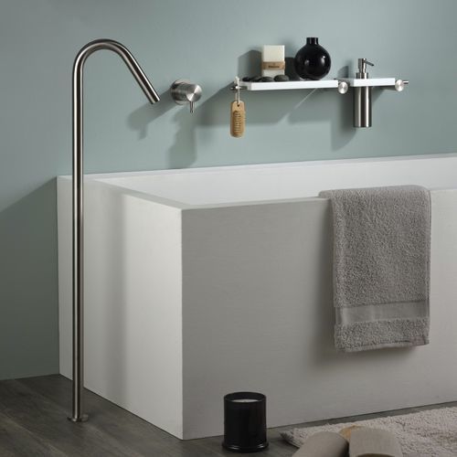 Кран наполнения ванны из нержавеющей стали - E0BA0104H1INOX - Ritmonio Rubinetterie Srl - напольный