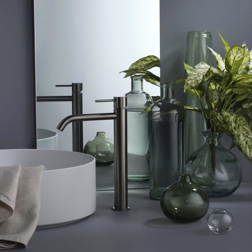 Однорычажный смеситель для раковины - PR51AV201BLX+PR51MA101BLX - Ritmonio Rubinetterie Srl - настольный / из хромированной латуни / для ванной комнаты