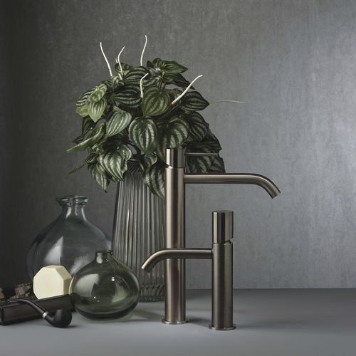 Однорычажный смеситель для раковины - PR51AU101BLX+PR51MA001BLX - Ritmonio Rubinetterie Srl - настольный / из хромированной латуни / из матированной латуни