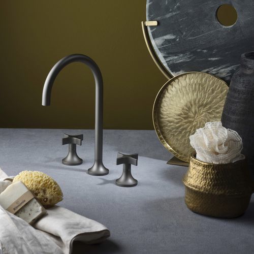 Двухрычажный смеситель для раковины - PR53AE202F31 - Ritmonio Rubinetterie Srl - настольный / из хромированной латуни / для ванной комнаты