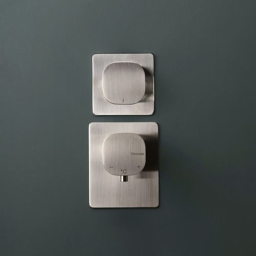 Однорычажный смеситель для душа - PR35HF202IX - Ritmonio Rubinetterie Srl - настенный / термостатический / из матированной латуни