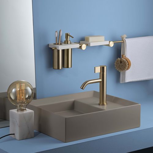 Однорычажный смеситель для раковины - PR50AA211ICX - Ritmonio Rubinetterie Srl - настольный / из нержавеющей стали / для интерьера