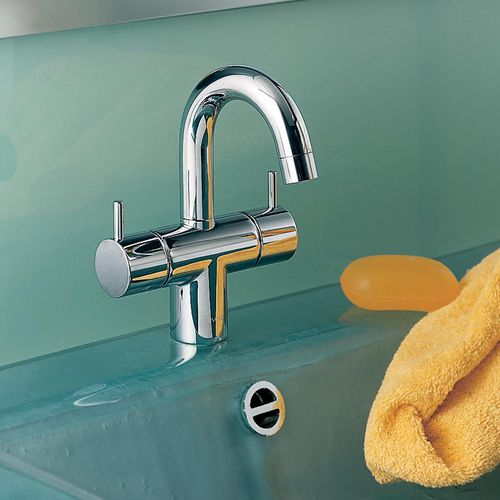Двухрычажный смеситель для раковины - HV6 series - VOLA - настольный / из нержавеющей стали / для ванной комнаты