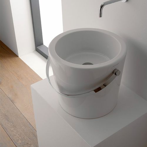 Настольная раковина - BUCKET - Scarabeo Ceramiche - из керамики / из стали / глянцевая