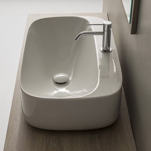 Настольная раковина - Moon - Scarabeo Ceramiche - из глазированной керамики / 1 отверстие / современная