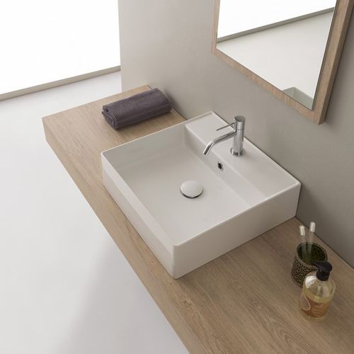 Подвесная раковина - 5105  - Scarabeo Ceramiche - из керамики / прямоугольная / 1 отверстие