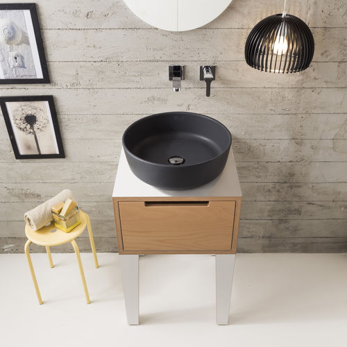 Напольная тумба под умывальник - 9011 - Scarabeo Ceramiche - из дерева / современная / без дверцы