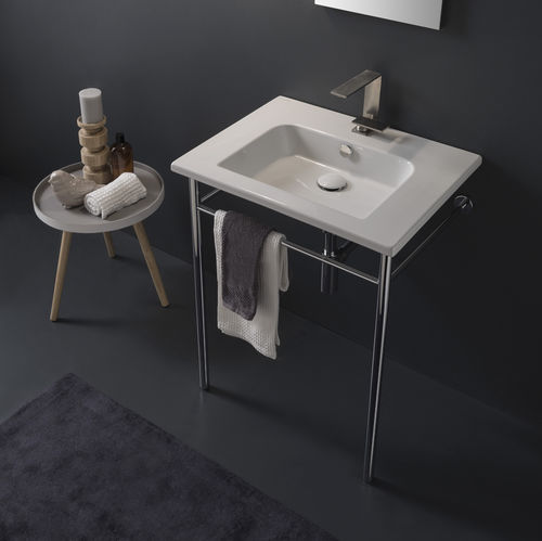 Подвесная раковина - 5210 - Scarabeo Ceramiche - из керамики / со встроенными полотенцесушителями / прямоугольная