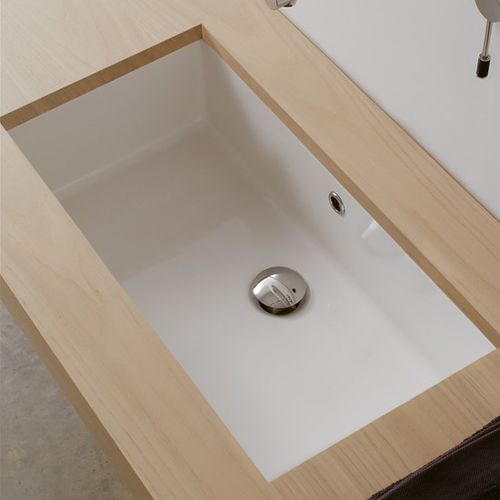 Раковина под рабочей поверхностью - 8092 - Scarabeo Ceramiche - из керамики / прямоугольная / без отверстия