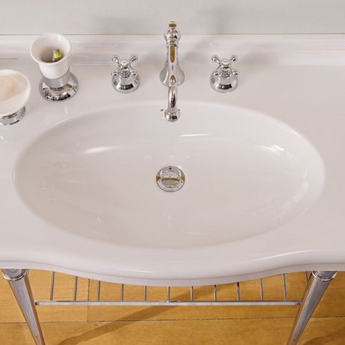 Подвесная раковина - 5302 - Scarabeo Ceramiche - из керамики / с полкой / овальная