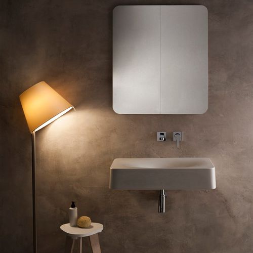 Подвесная раковина - 6002 - Scarabeo Ceramiche - из керамики / с регулируемым зеркалом / прямоугольная