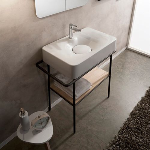 Настольная раковина - 6004 - Scarabeo Ceramiche - из керамики / с регулируемым зеркалом / прямоугольная