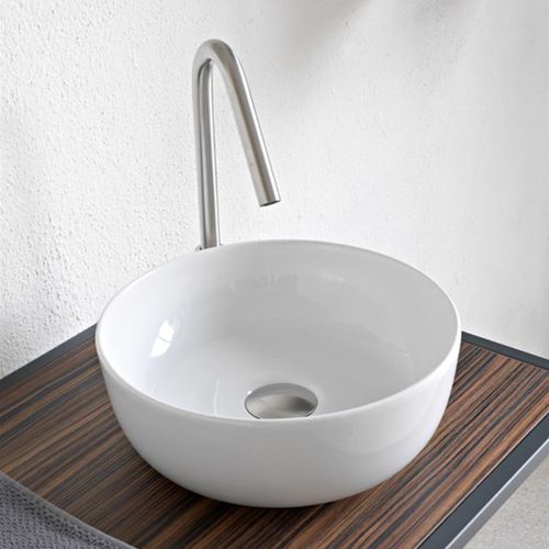 Настольная раковина - Lavabo Glam - Scarabeo Ceramiche - из керамики / глянцевая / круглая