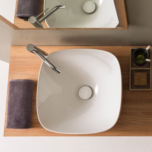 Настольная раковина - Moon - Scarabeo Ceramiche - квадратная / без отверстия / без слива-перелива