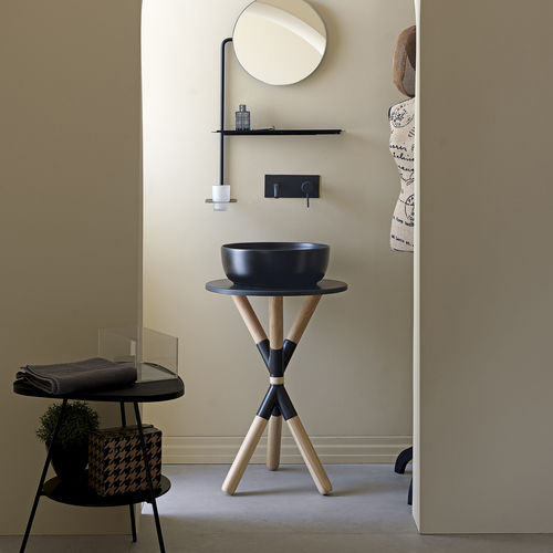 Подставка для умывальника из дерева - CROSS2 - Scarabeo Ceramiche - из керамики