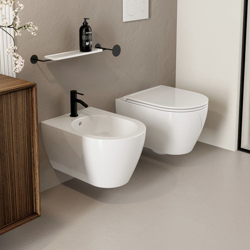 Подвесной унитаз - GLAM TWIST - Scarabeo Ceramiche - из керамики / для бытового использования / для профессионального использования