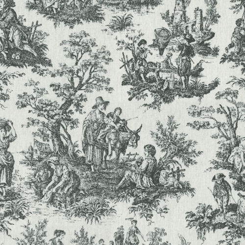 Обивочная ткань - RUSTIC TOILE BLACK - WAVERLY Div. of Schumacher & Co. - с рисунком / из хлопка / декоративная