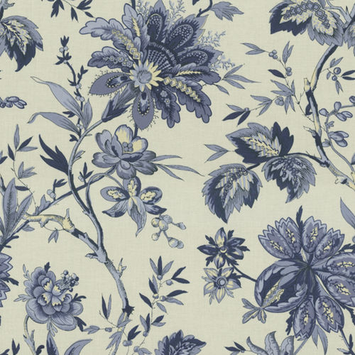 Обивочная ткань - FELICITE INDIGO - WAVERLY Div. of Schumacher & Co. - в цветочек / из хлопка